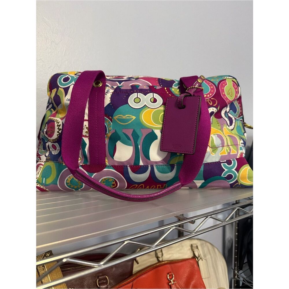 Coach 09 Poppy "Pop C" graffiti weekender bag NWOT “Very Rare”